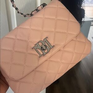 Badgley Mischka Blush Quilted Shoulder Bag